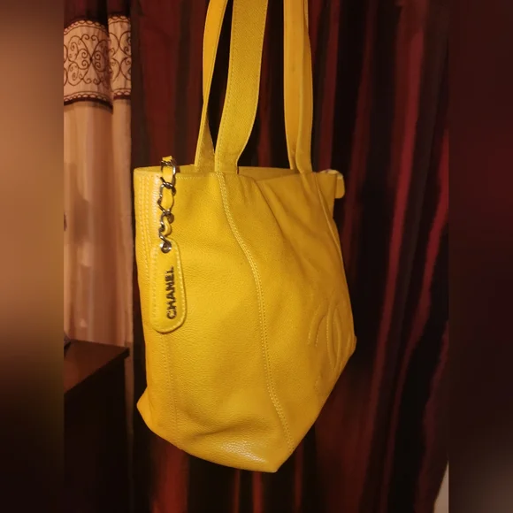 SALE! RARE Chanel Caviar CC Logo Shopping Tote bag Handbag Shoulder Bag - Picture 4 of 15